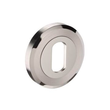 C8408 Satin/Polished Stainless Duo Finish Oval Key Hole Cover