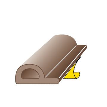 Seal N Save 5 Metre Roll Self Adhesive Brown P Draught Strip