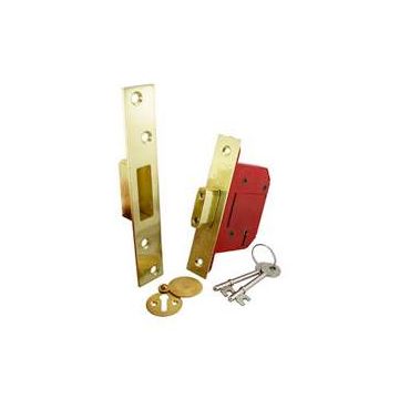 Union 2134E 5 Lever Deadlock 67mm Polished Brass BS3621