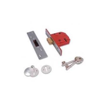 Union 2134E 5 Lever Deadlock 67mm Satin Chrome BS3621