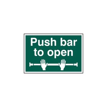 1523 Push Bar To Open (Text Only)  Sign