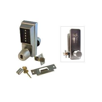 Unican 1021-26D Satin Chrome Digital Door Lock With Key Bypass With Knob