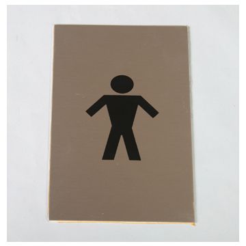 152 X 102Mm Aluminium Male Sex Symbol Self Adhesive