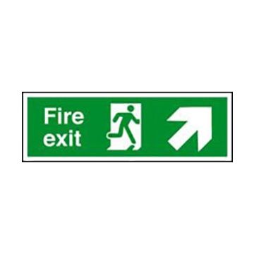 Fire Exit Arrow Up Right 600Mm X 200Mm Rigid Plastic Sign