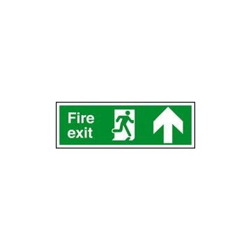 Fire Exit Arrow Up 400Mm X 150Mm Rigid Plastic Sign