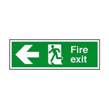 Fire Exit Arrow Left 400Mm X 150Mm Rigid Plastic Sign