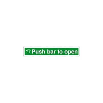 Push Bar To Open 300Mm X 100Mm Rigid Plastic Sign