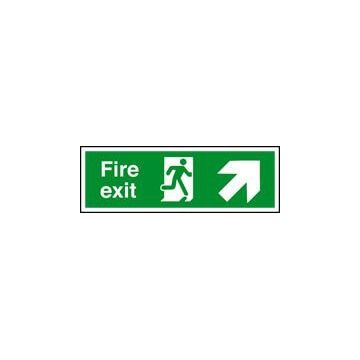 Fire Exit Arrow Up Right 400Mm X 150Mm Rigid Plastic Sign