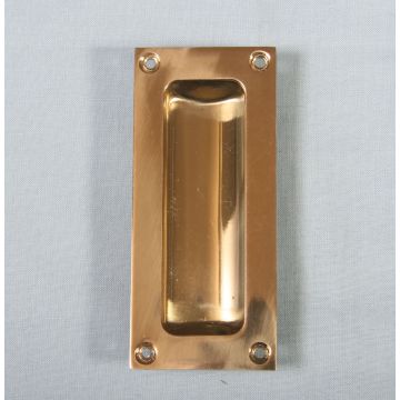 Aq90 102Mm X 45Mm Polished Brass Flush Pull