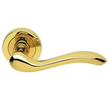 Manital AQ3 Apollo Round Rose Door Handle Polished Brass