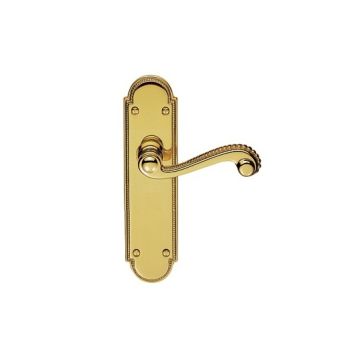 Dl265 P.Brass Beaded Latch Door Handle Chesham Suite