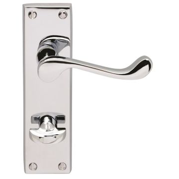 DL54WCCP Victorian Scroll Bathroom Door Handle Polished Chrome