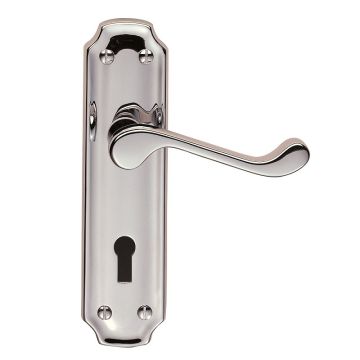 DL68CP Birkdale Scroll Lock Door Handle Polished Chrome