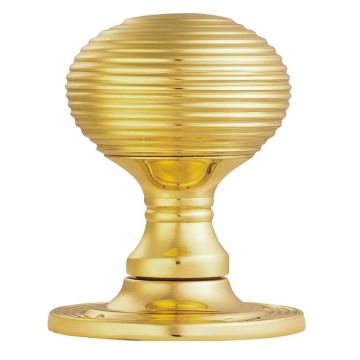 M1001 Queen Anne Mortice Door Knob Polished Brass