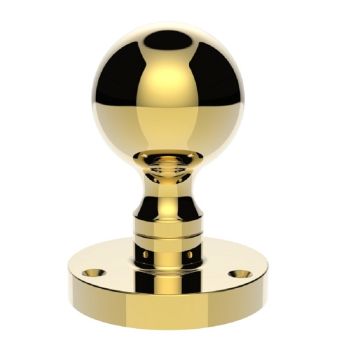 M48 Victorian Ball Door Knob Polished Brass