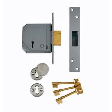 Union 3G114E 5 Lever Deadlock 80mm Satin BS3621 (Chubb At Heart) 