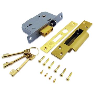 Union 3K74E 5 Lever Sashlock 67mm Brass BS3621 (Chubb At Heart)