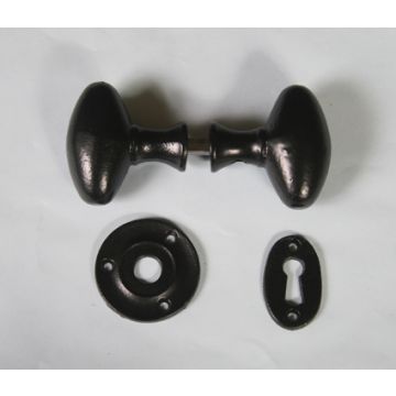 252/Q Black Oval Rim Door Knob