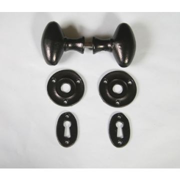 252/U Black Oval Mortice Door Knob