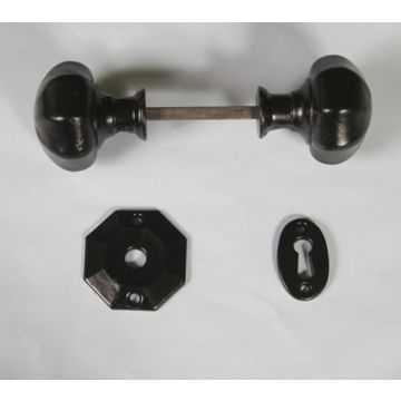 255/Q Black Octagonal Rim Door Knob