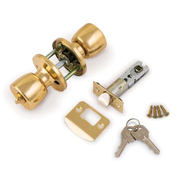 Era Entrance Door Knob Set P.Brass 166-31