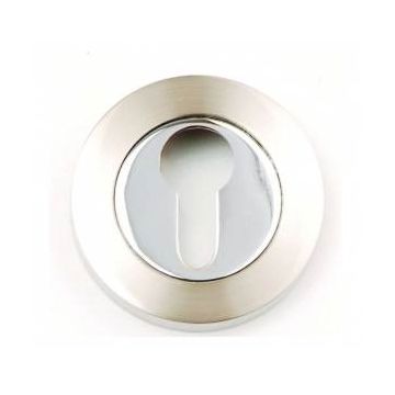 3623 Duo SN/PC Euro Profile Escutcheon