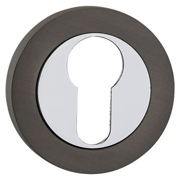 Fortessa Gotham Round Euro Key Hole Cover Gun Metal & Polished Chrome