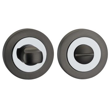 Fortessa Gotham Round Bathroom Turn & Release Gun Metal & Polished Chrome