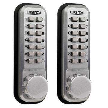 Lockey 2430DS Double Sided Digital Door Lock Satin Chrome