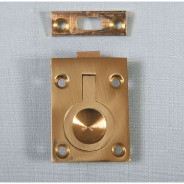 P381/B 50 X 38Mm Polished Brass Flush Ring Catch