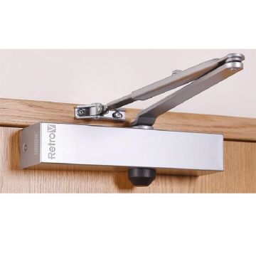 Union RetroV Variable Power Door Closer Silver