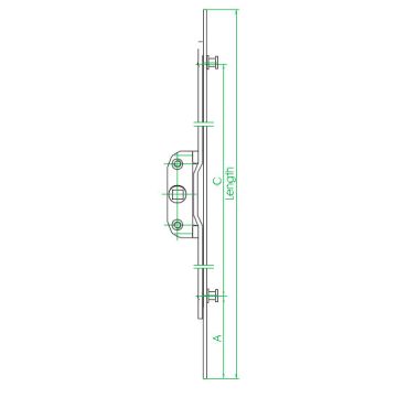 Maco ma58518sc inline 800mm espagnolette window lock