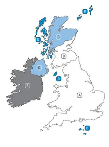 map of delivery zones